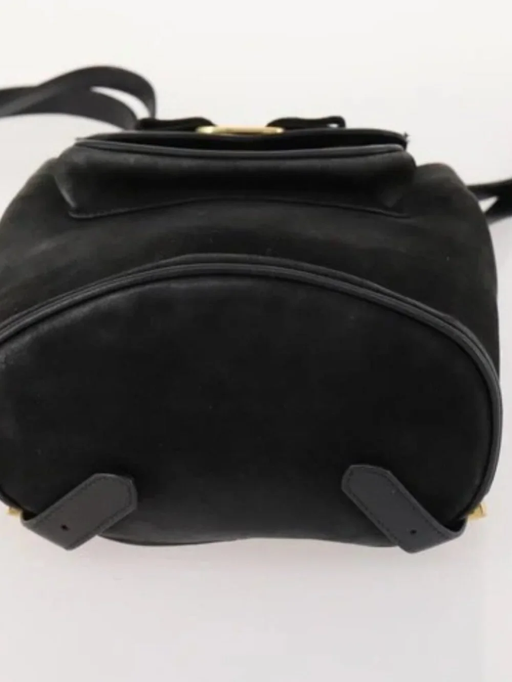 Salvatore Ferragamo Vara Ribbon Backpack Leather Black Gold Auth 172240